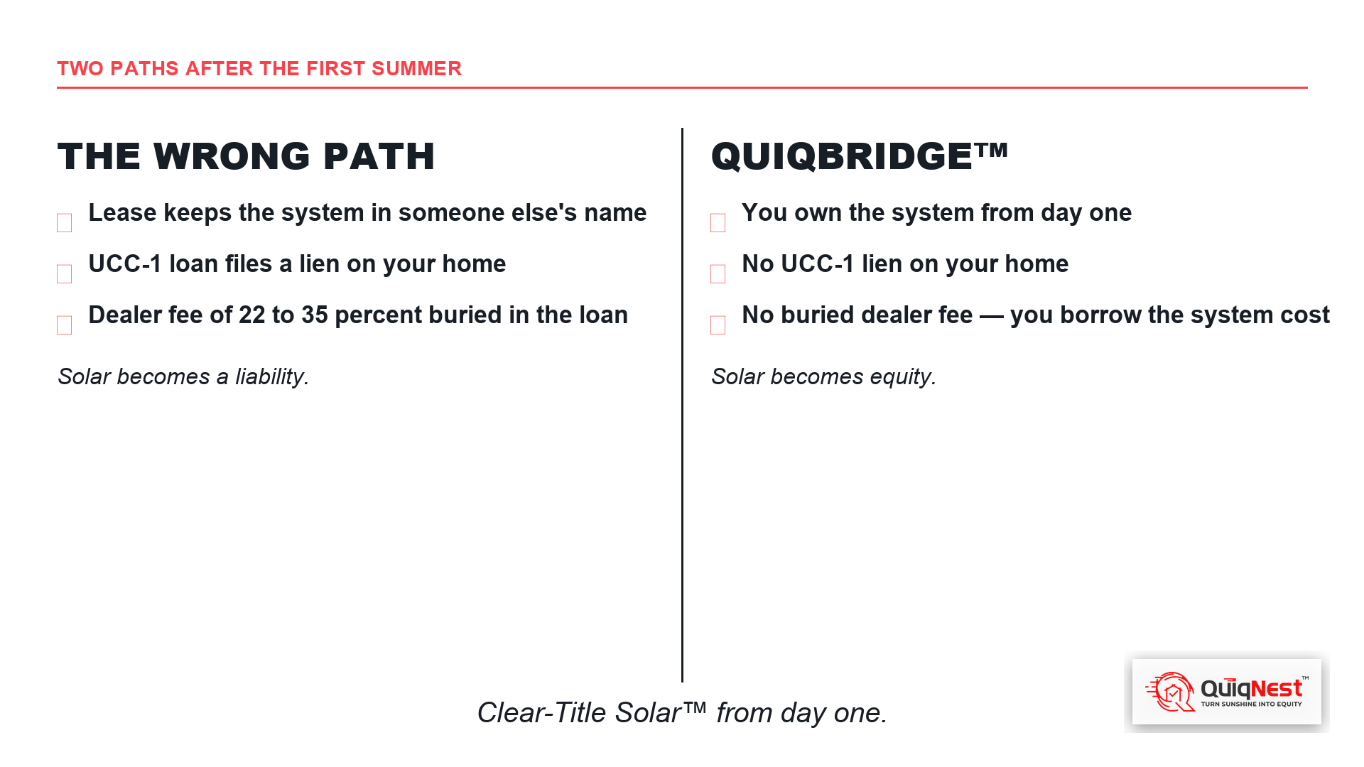 Two paths after the first summer