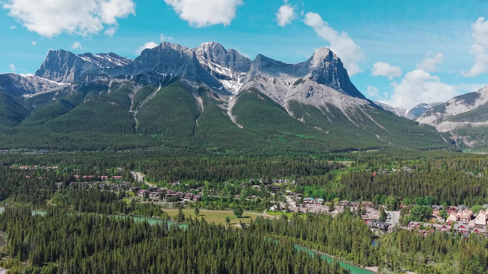 The Three Sisters and Ha Ling above the Bow Valley