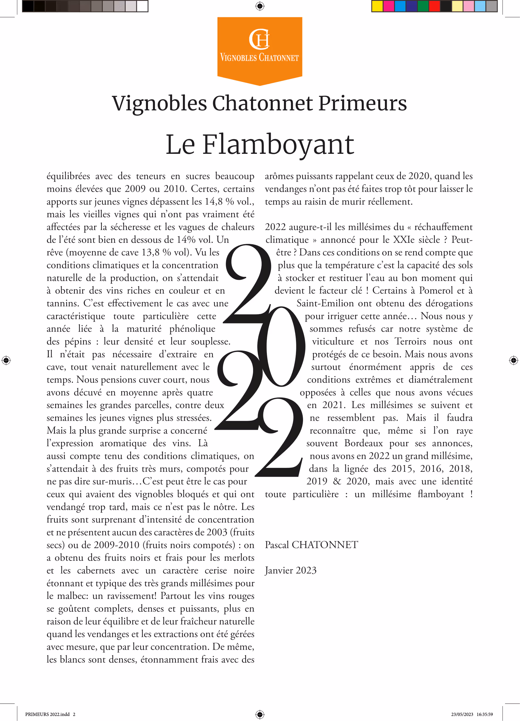 Revue de presse primeurs
