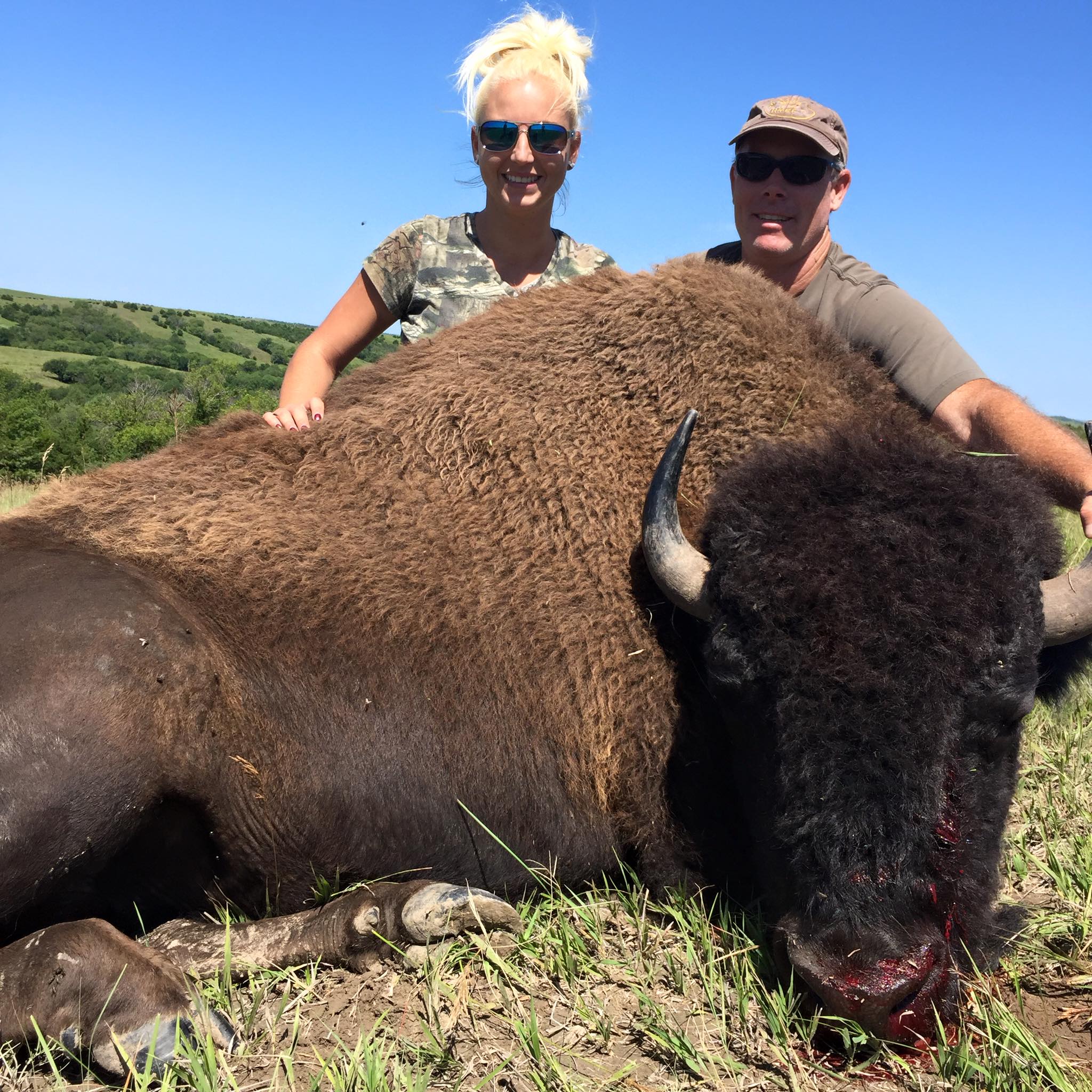 Trophy bison harvested on a guided hunt at ReWild Ranch, Nebraska — ethical and accessible experience.