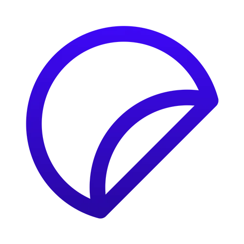 Icône d'un sticker adhésif en train d'être collé.