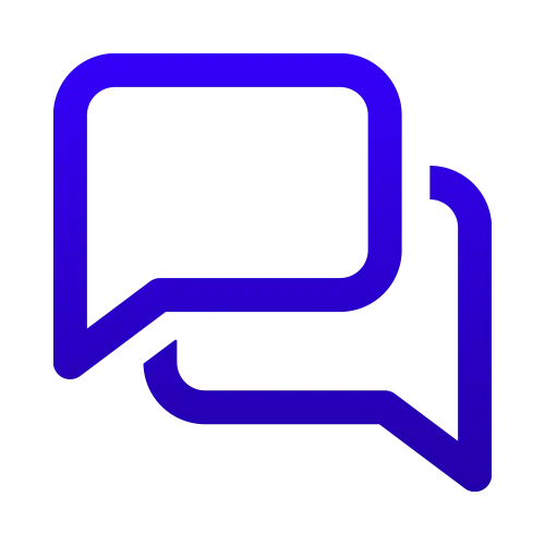 Icône de deux bulles de dialogue entrelacées.