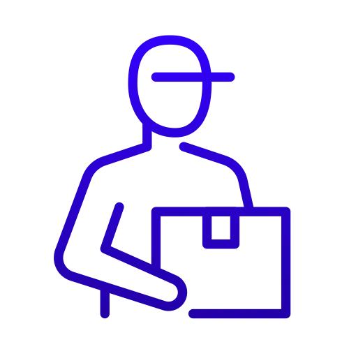 Icône d'un livreur tenant un colis.