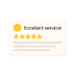a white card with yellow stars and black text