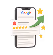 a cell phone with a rating and stars