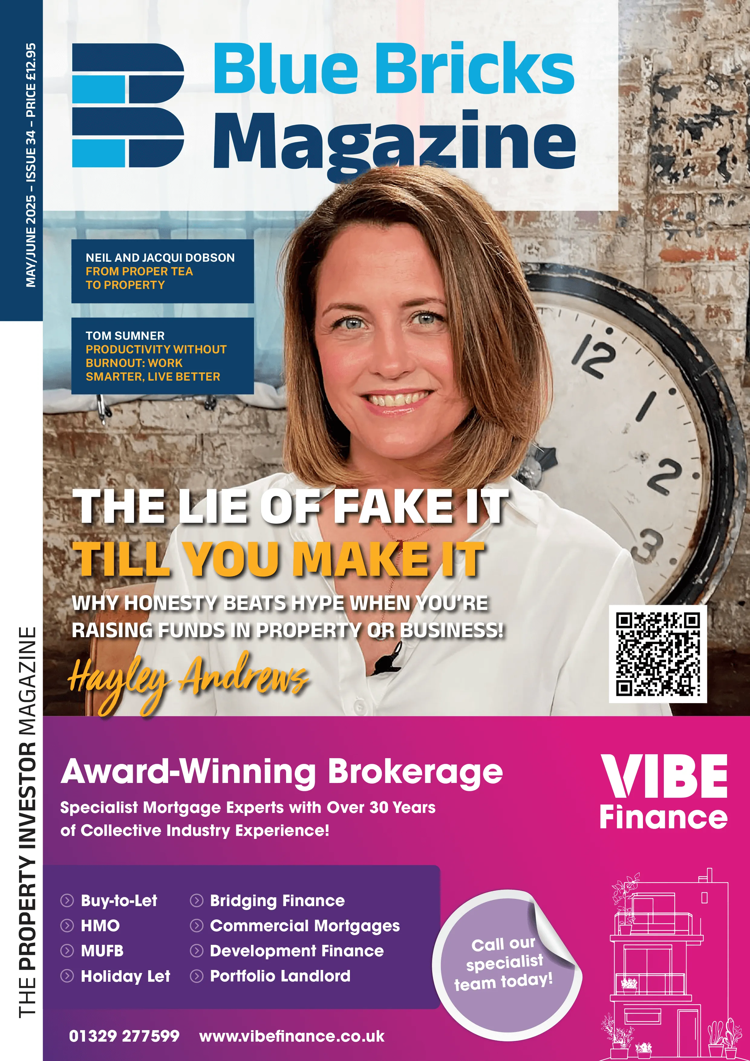 Cover of issue 34 of Blue Bricks magazine, showing Hayley Andrews.