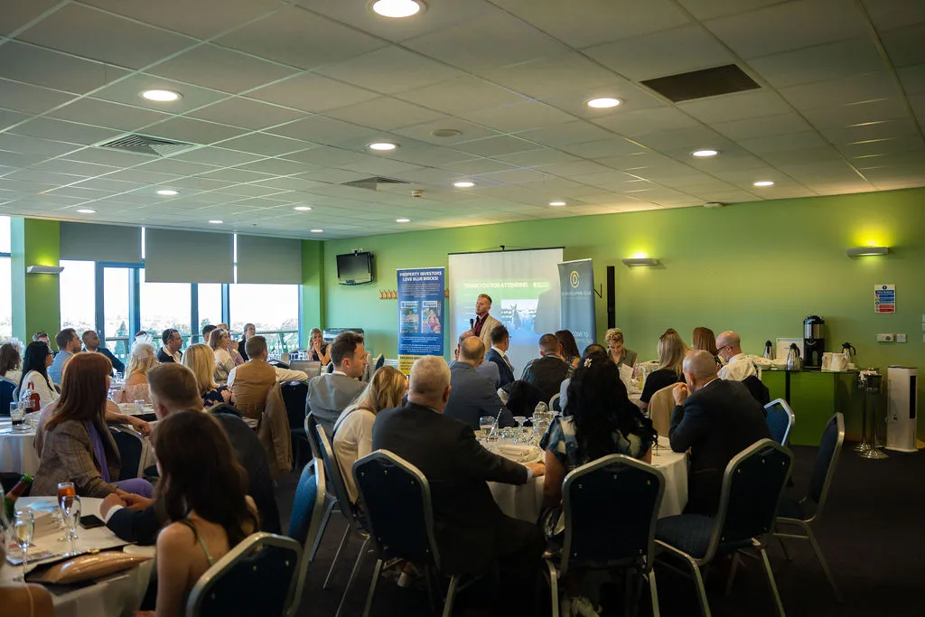 Sam Cooke talking to an audience at the Blue Bricks Horses and Houses event