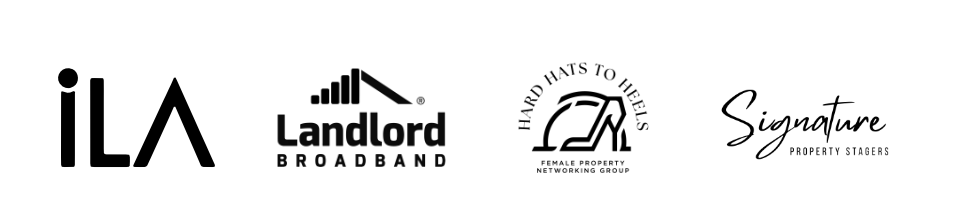 Logos of three premium sponsors: Landlord Broadband, Hands Hats to Help, and My Property Box.