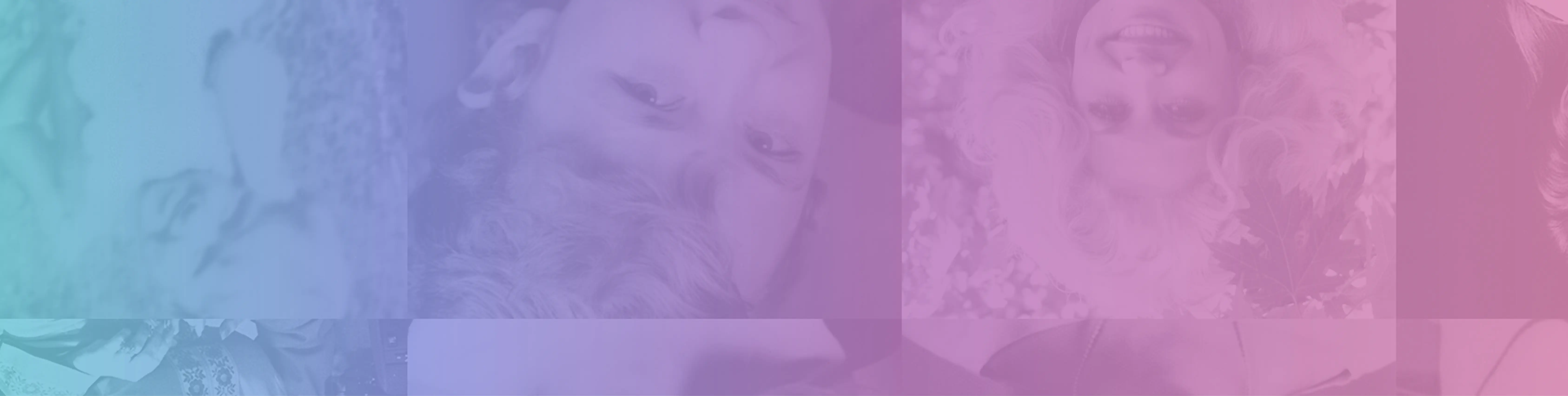 Collage of Dolly Parton’s photos from childhood to her iconic career, shown through a soft pink, purple, and blue gradient overlay, celebrating her life and legacy in music.