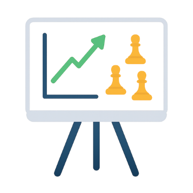 Strategy board icon for planning your investment strategy