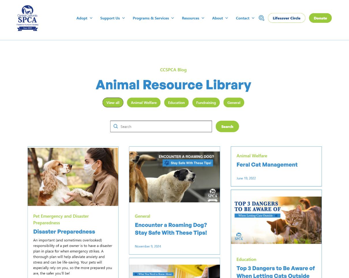 CCSPCA homepage