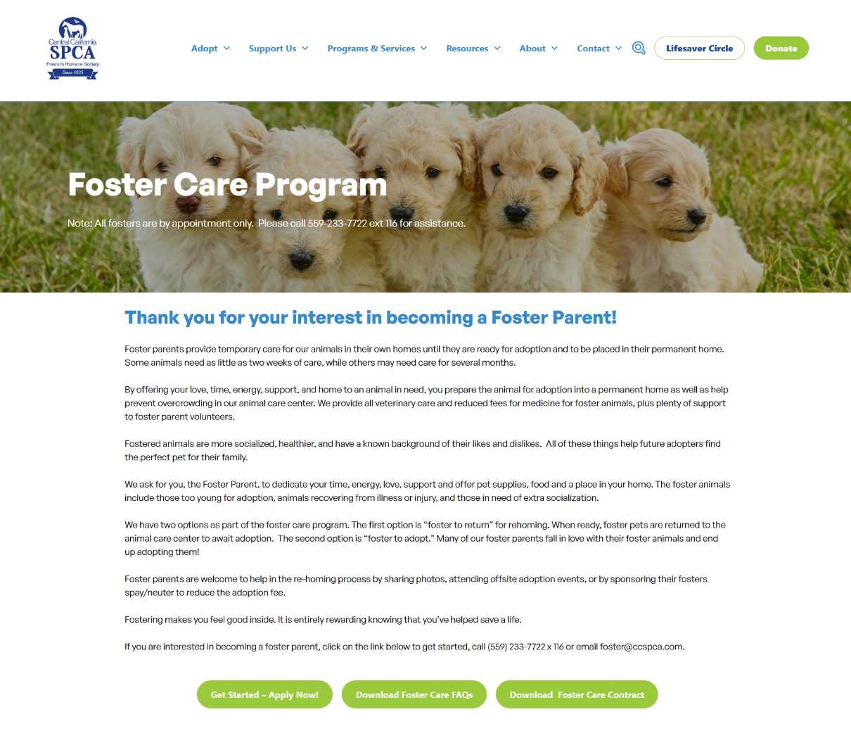 CCSPCA homepage