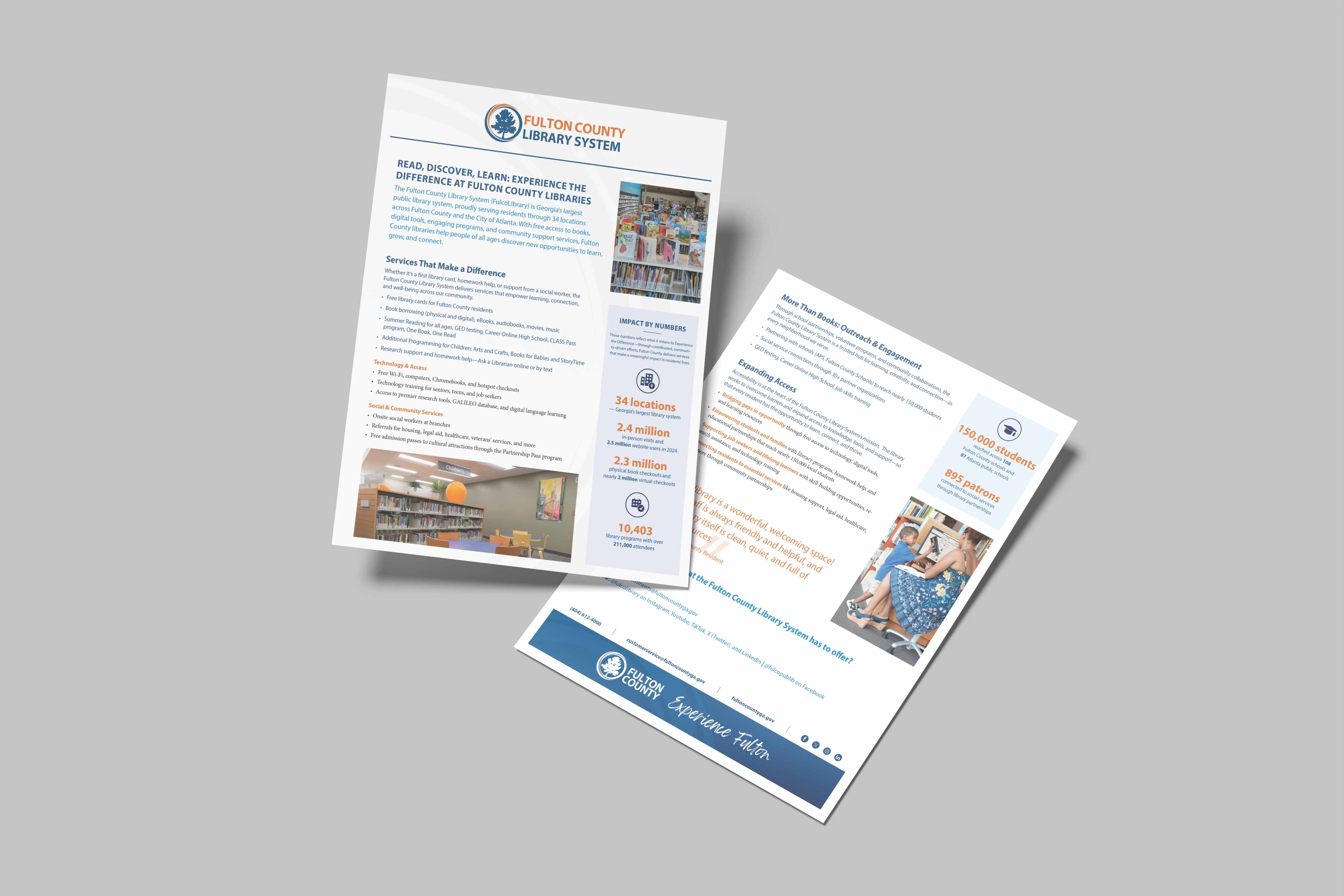 fulton county library system flyer mockup.