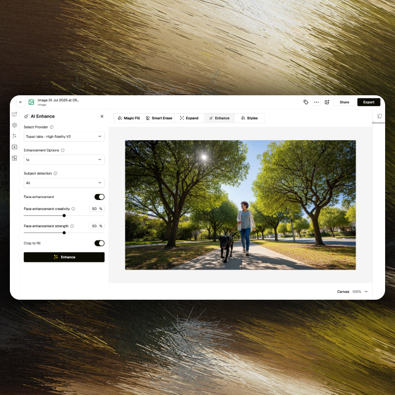 Topaz Labs AI Enhancement Is Now Live Inside Pencil