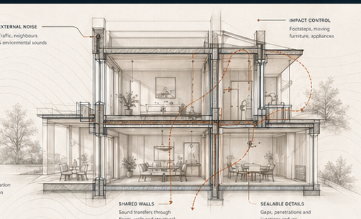 Soundproofing Sydney acoustic design cross-section drawing
