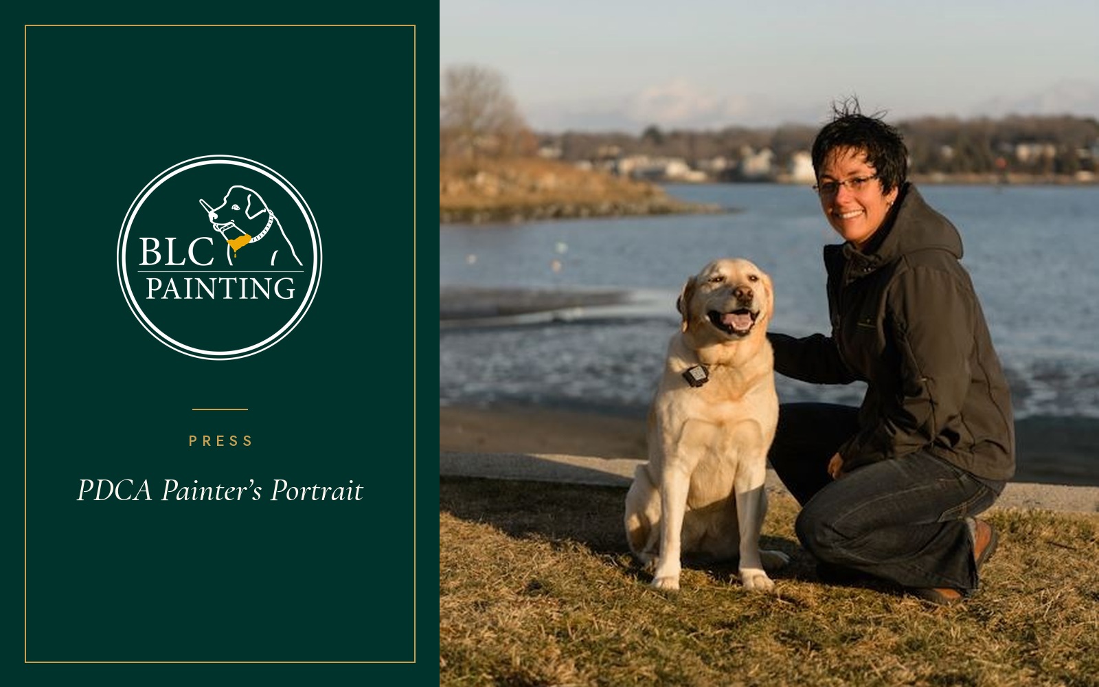 Brooke Cambridge and Toby on the Salem waterfront