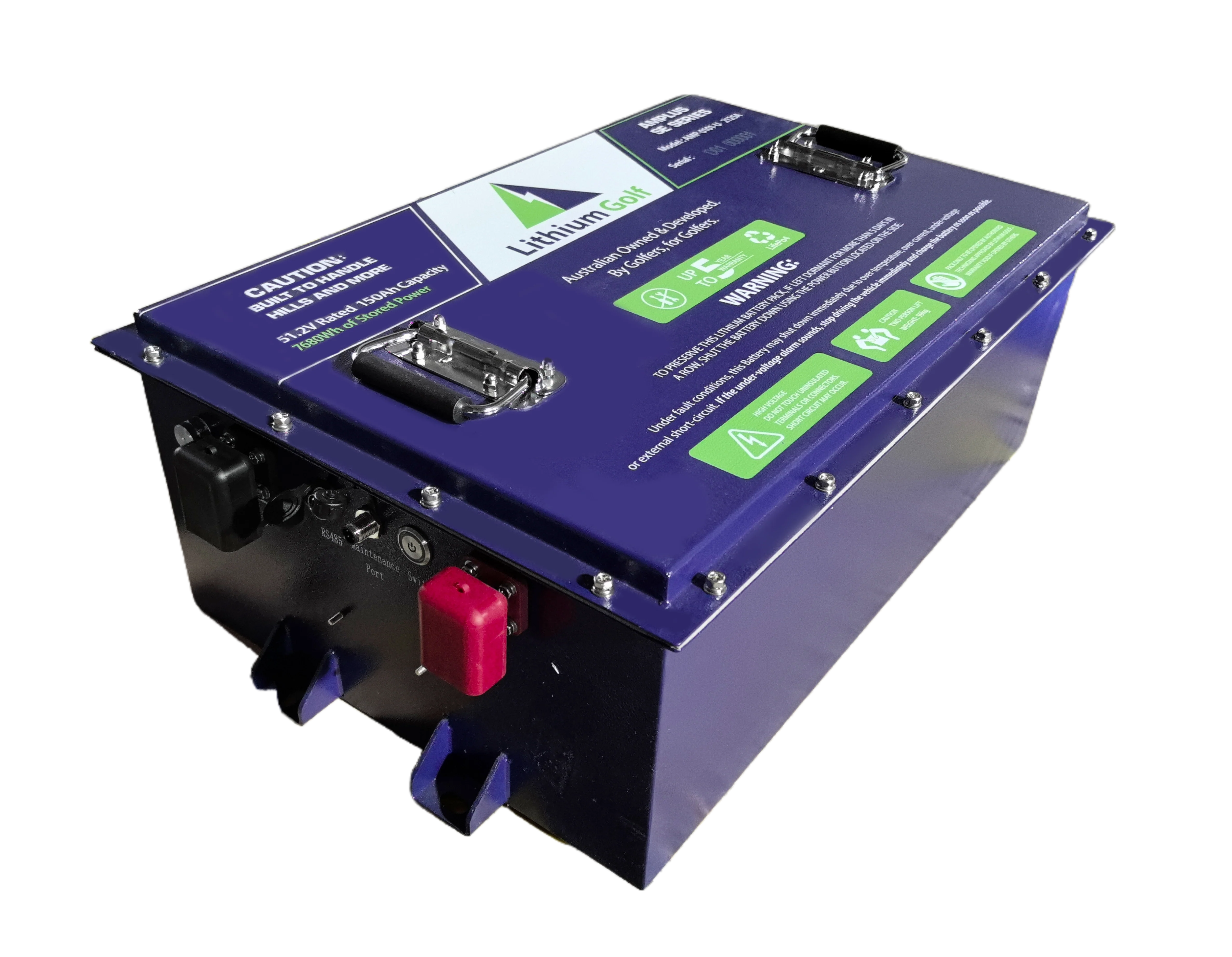 Lithium Golf Amplus JD Max Series 51.2V 67Ah & 105ah with Bluetooth, built-in Active balance and Extinguisher