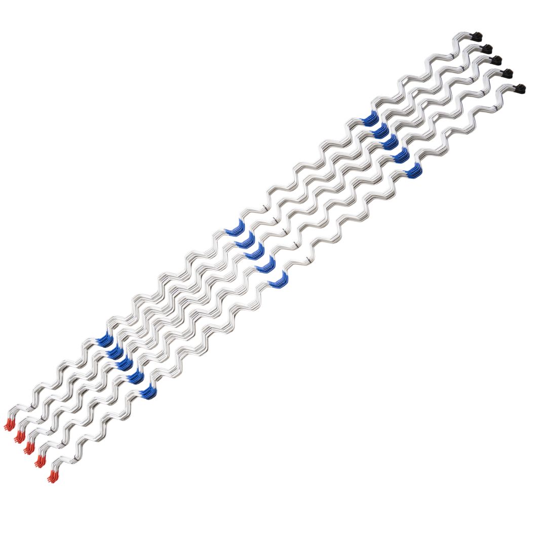 sistema de sujeción para plástico, alambre galvanizado para fijación, accesorio estructural agrícola, perfil zig zag para cubierta, sujeción de película plástica, herraje para agricultura protegida