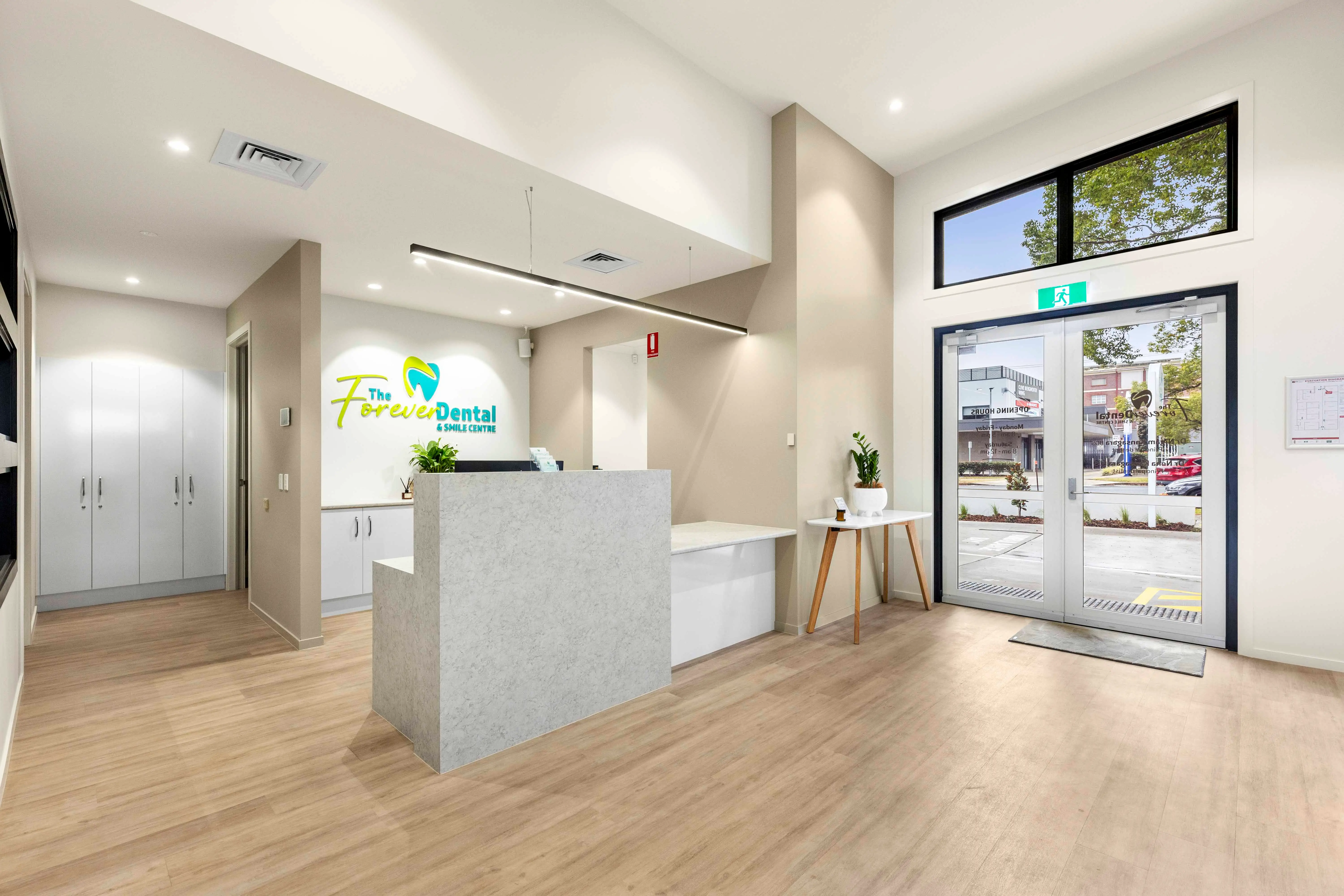 Modern reception area at Forever Dental & Smile Centre in Toowoomba.