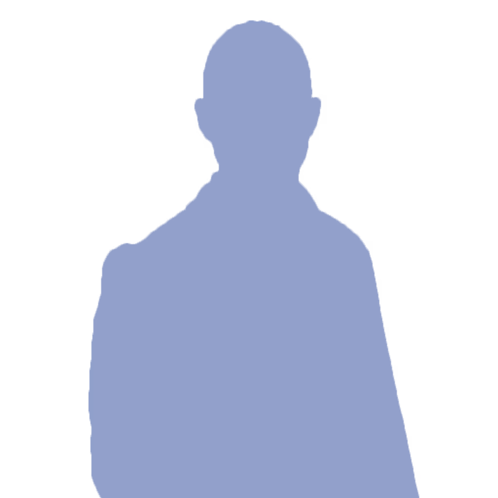 Blue silhouette of a person with head and shoulders visible