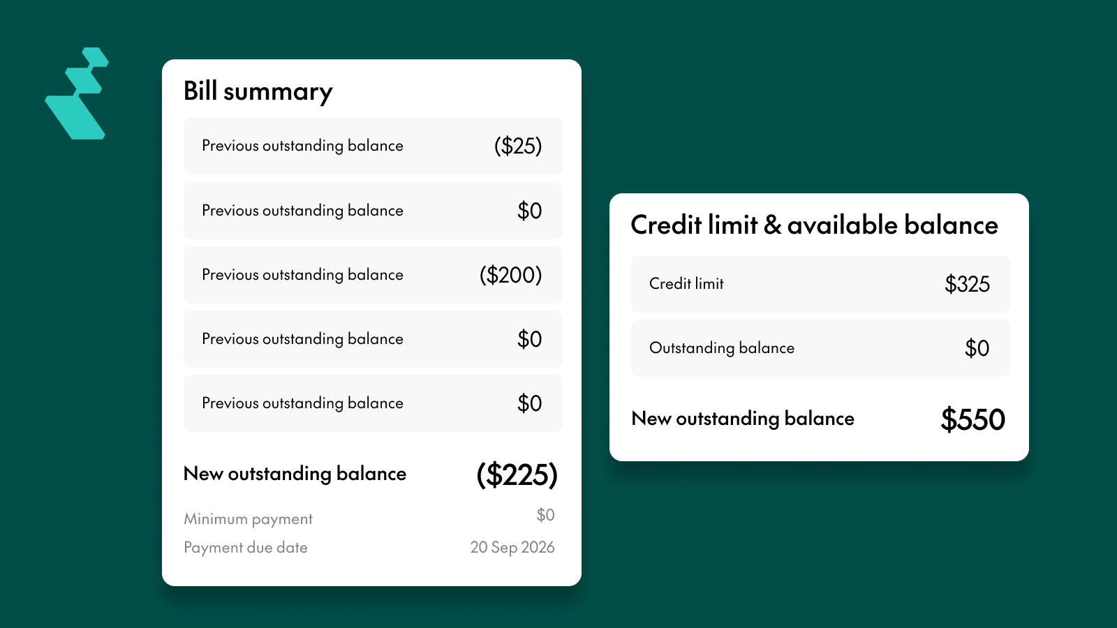 interface to check reap card account bill summary