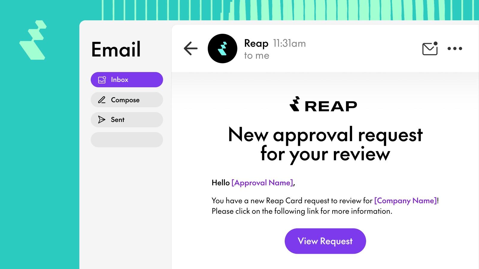Reap Direct New Email Approval Notification Interface