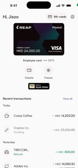 Reap Direct App Interface Home Screen View