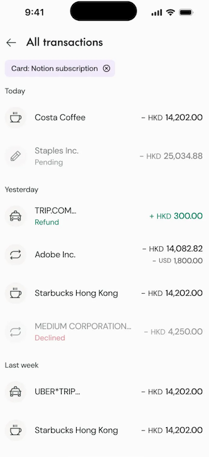 Revamped transaction interface displaying transaction status and currency amounts before and after conversion