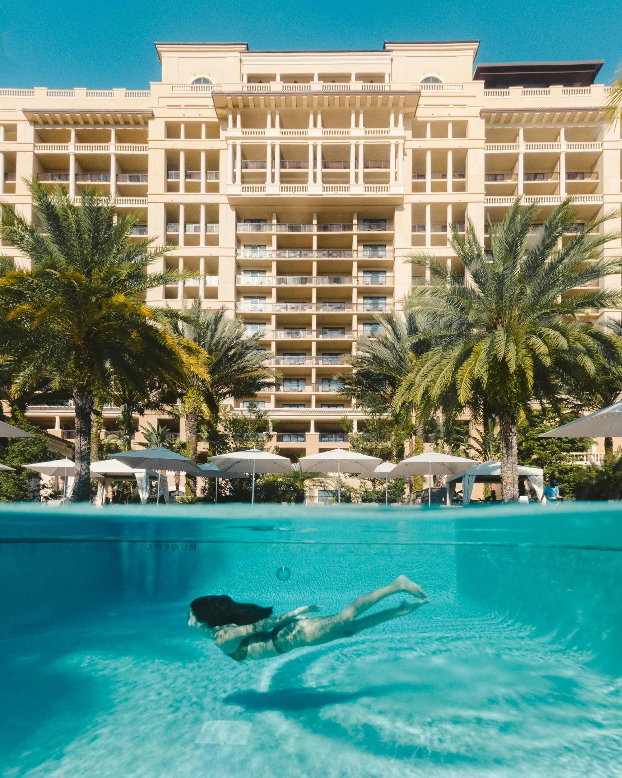 a hotel with a pool