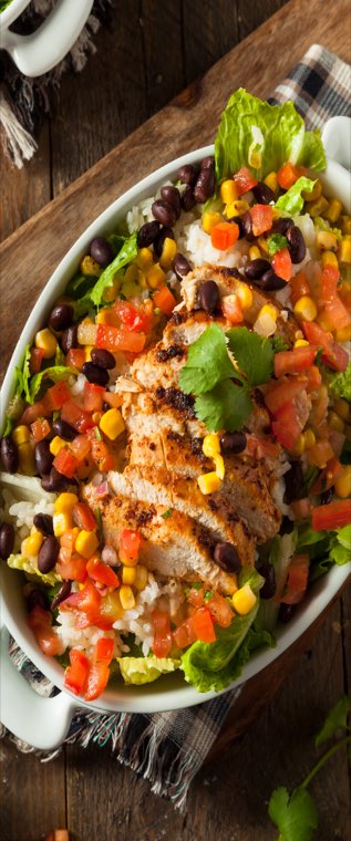 Burrito bowl au poulet