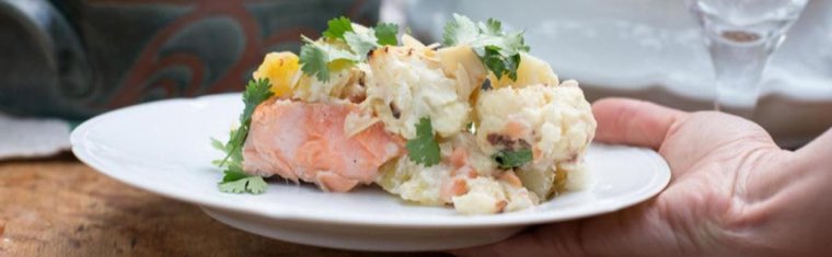 Chou-fleur au saumon et fromage