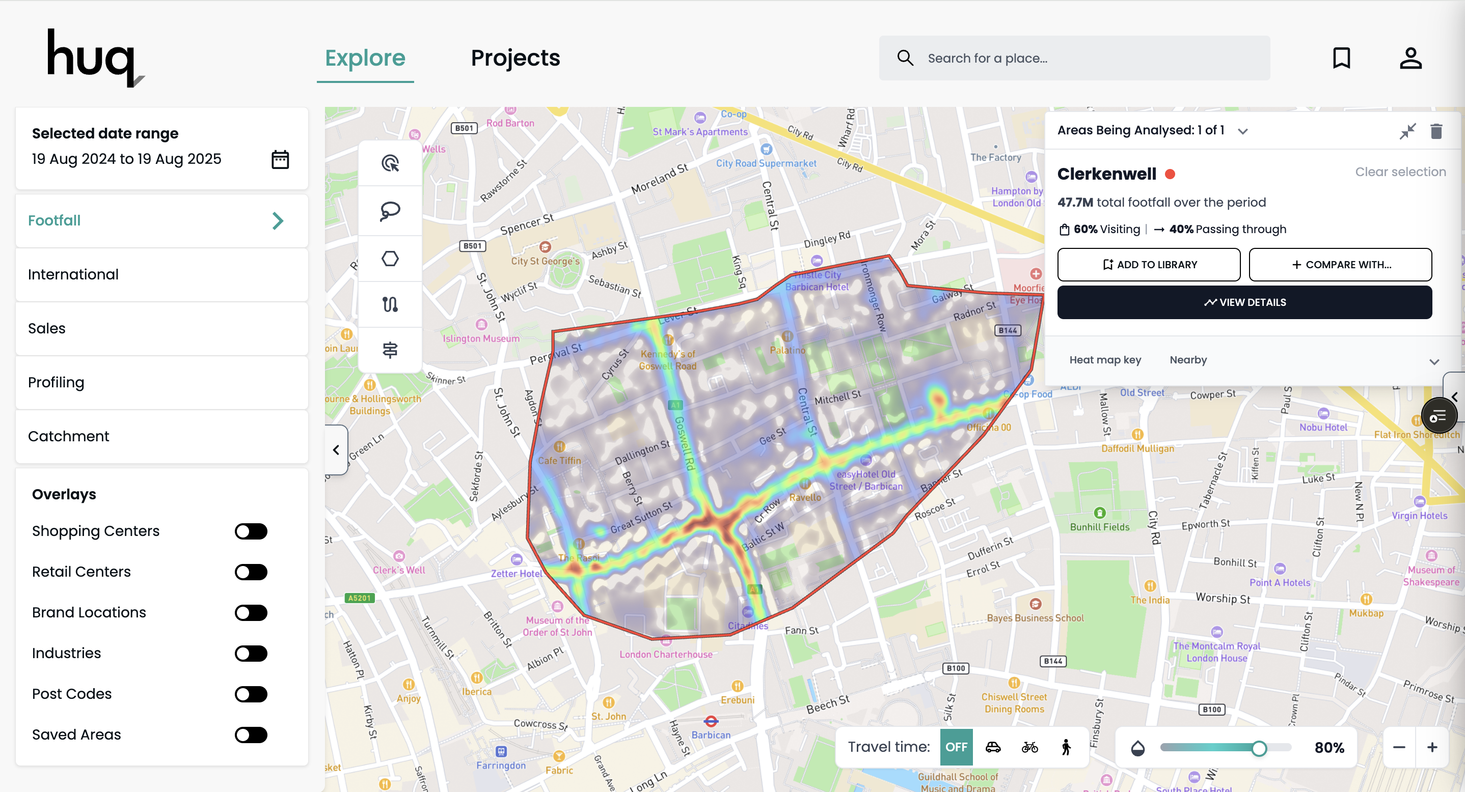 footfall data screenshot