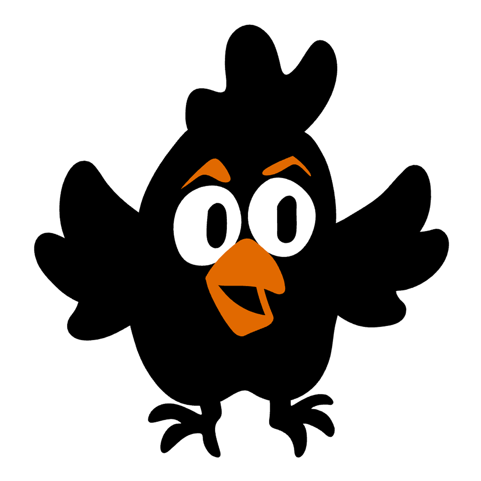 A cute animated chicken logo