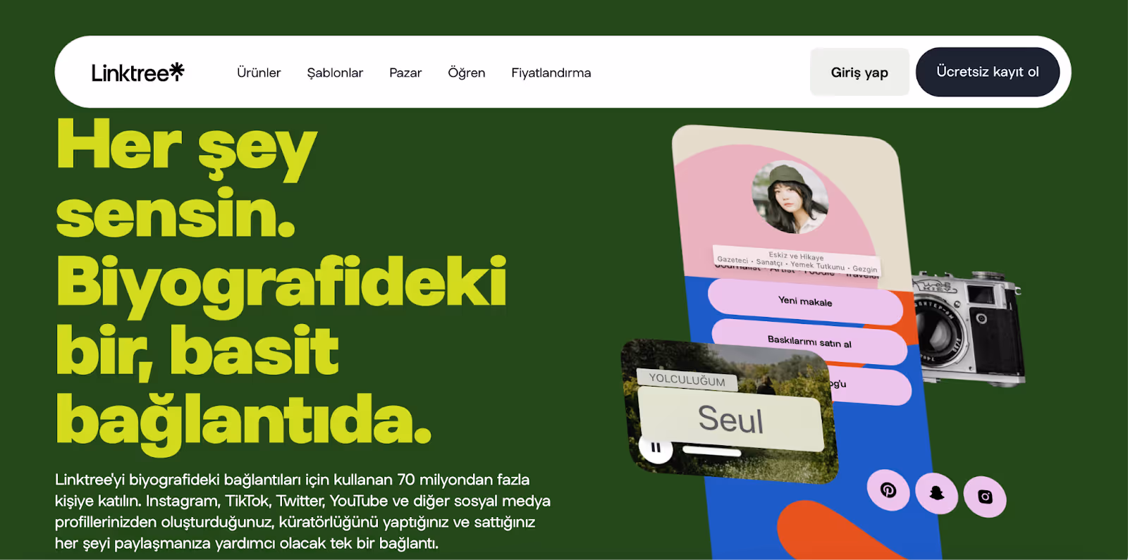 linktree giriş ekranı