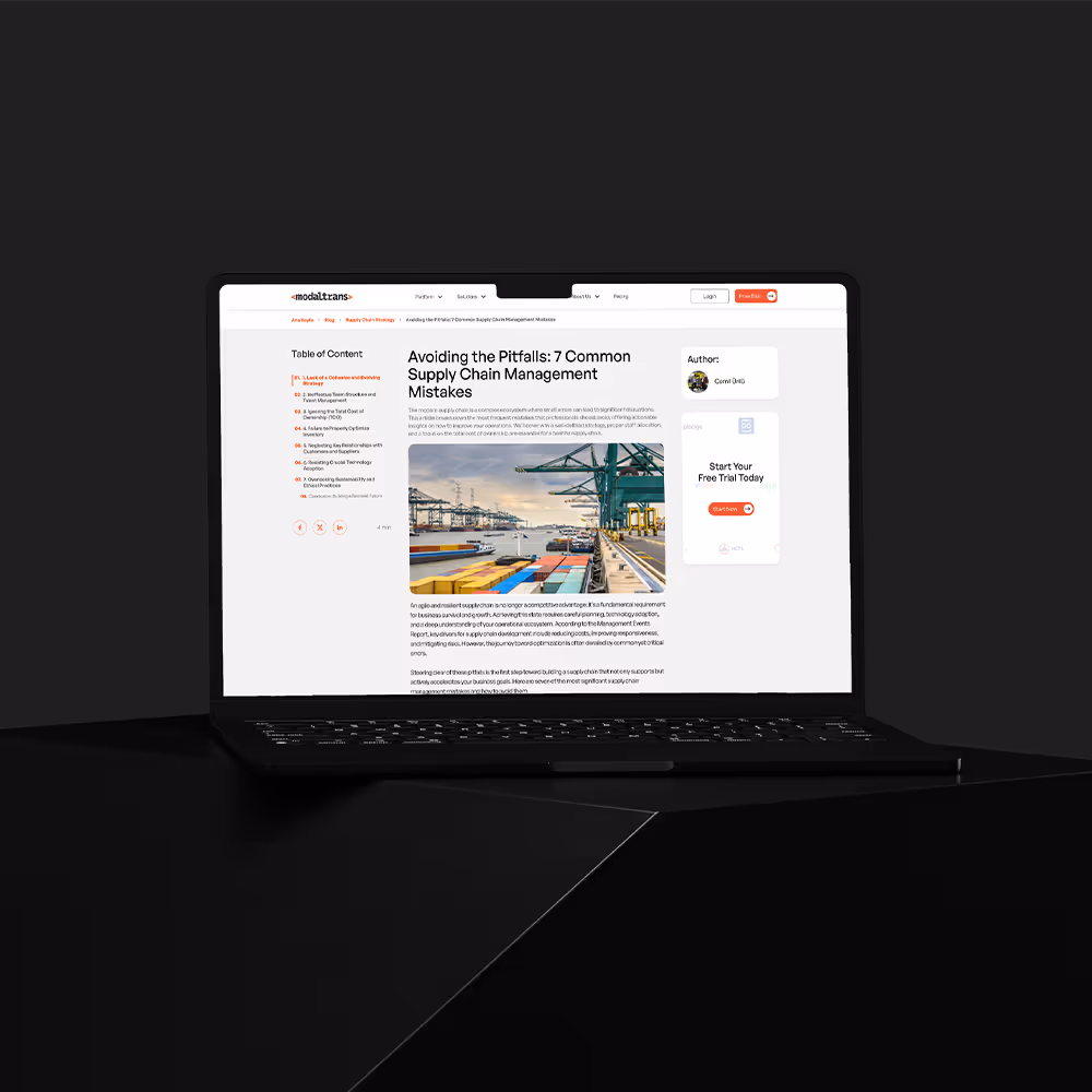 modaltrans yeni blog yapısını gösteren bir laptop