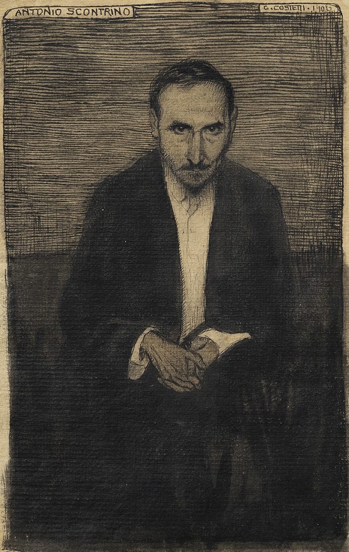 Portrait of Antonio Scontrino (recto), sketch of an old man (verso) 1906
