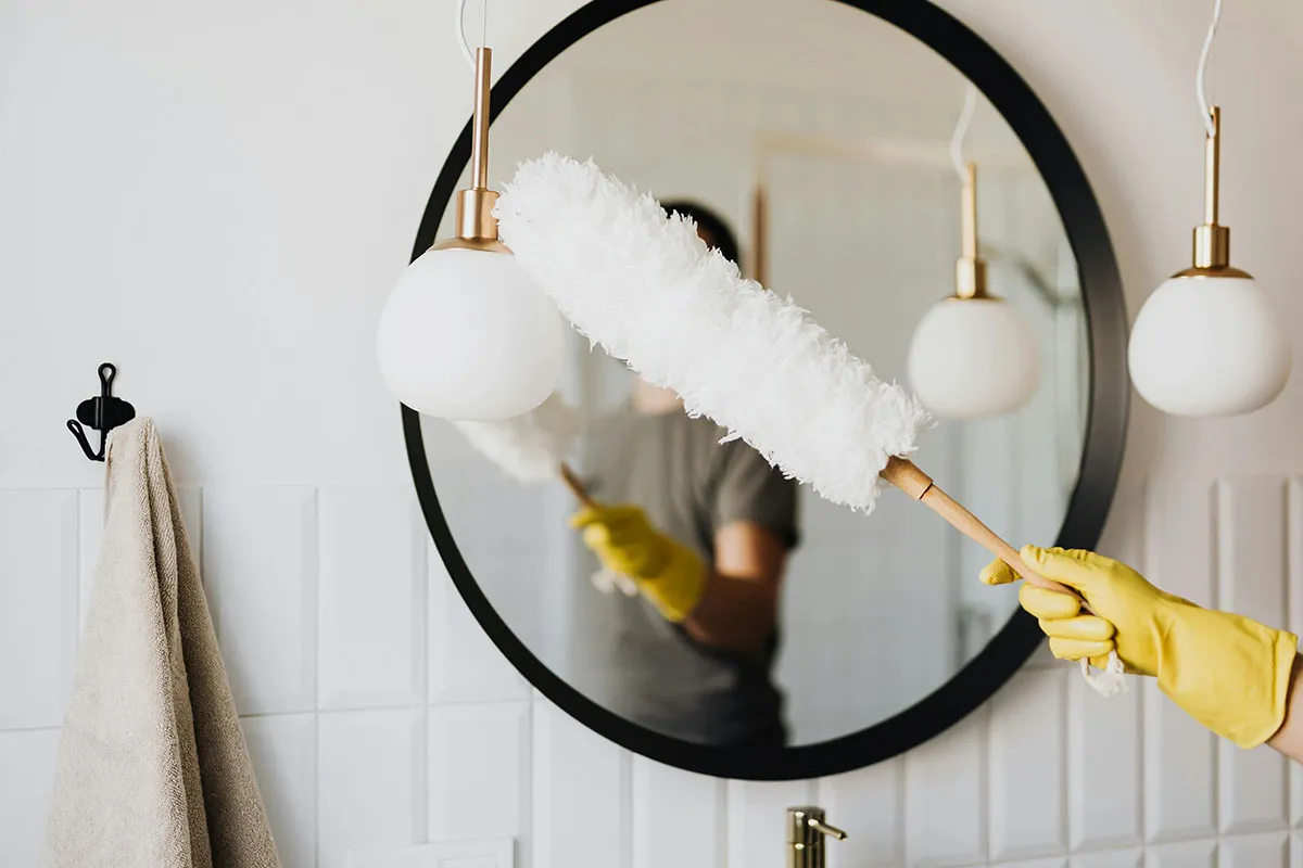 Mirror getting dusted