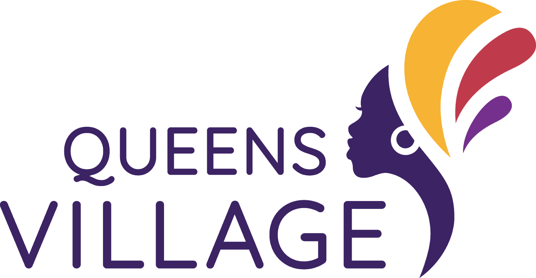 Queens Village Tulsa logo with a woman in a headwrap showing her profile