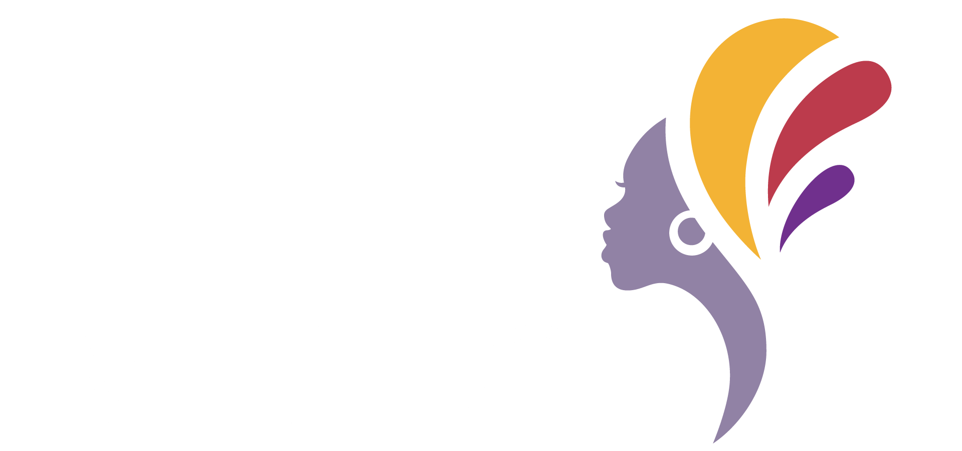 Logo for Queens Village with text and an icon of a woman's profile with a head wrap