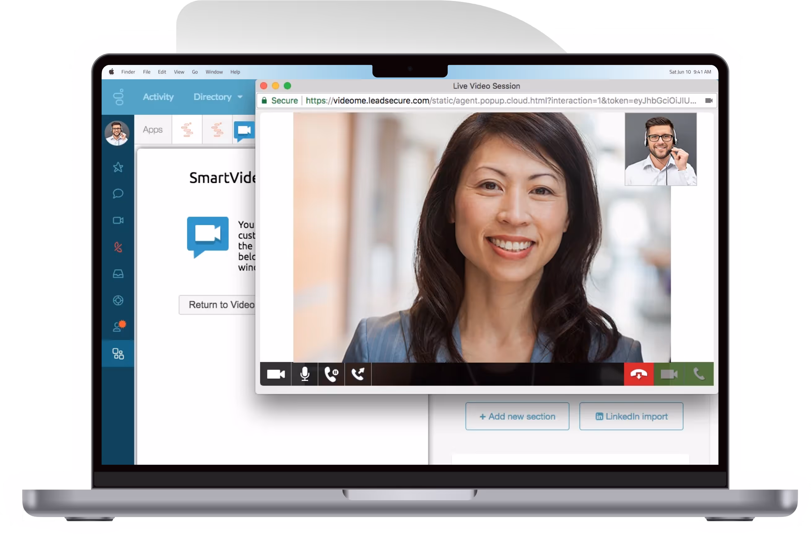 Hero image showing VideoEngager video call