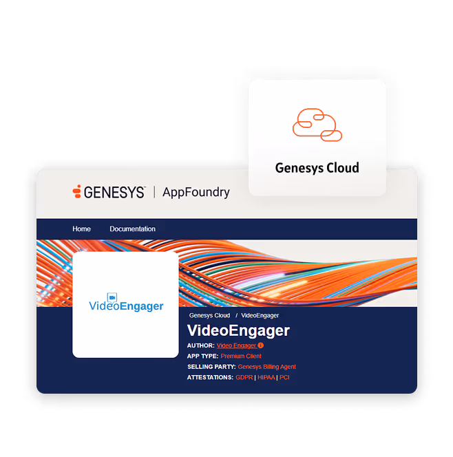 VideoEngager app for Genesys Cloud with secure video integration.