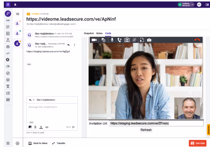 TalkDesk implementation of VideoEngager