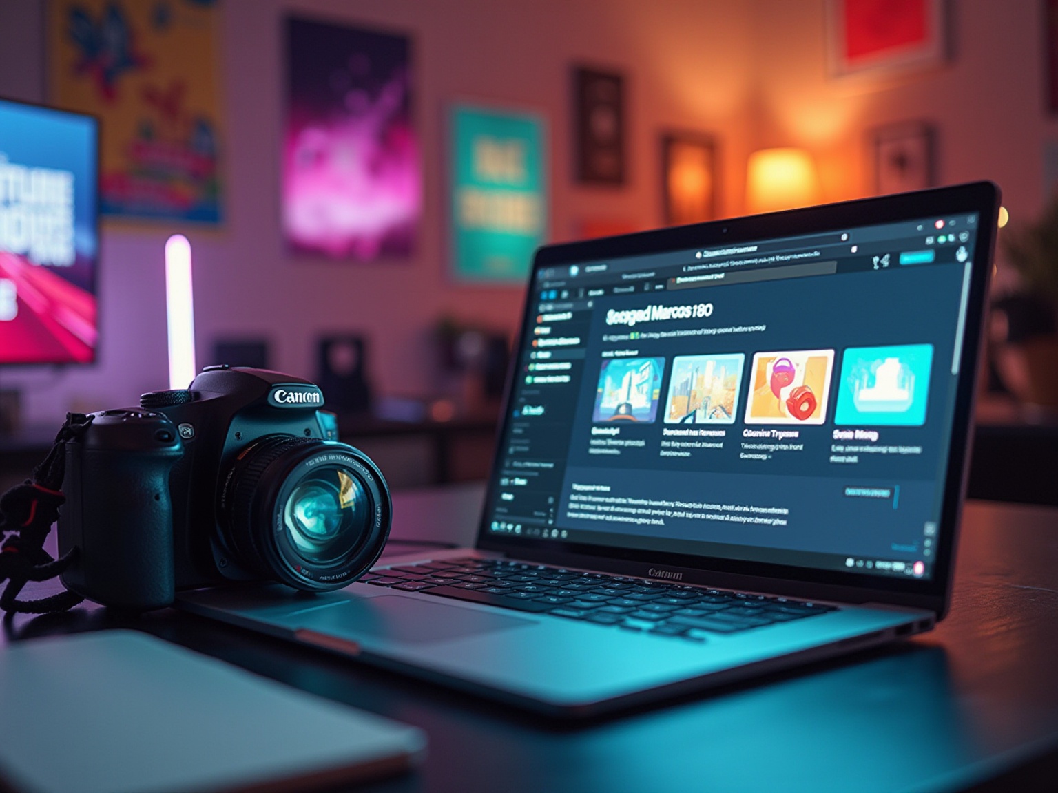 A black laptop with a camera on the side.