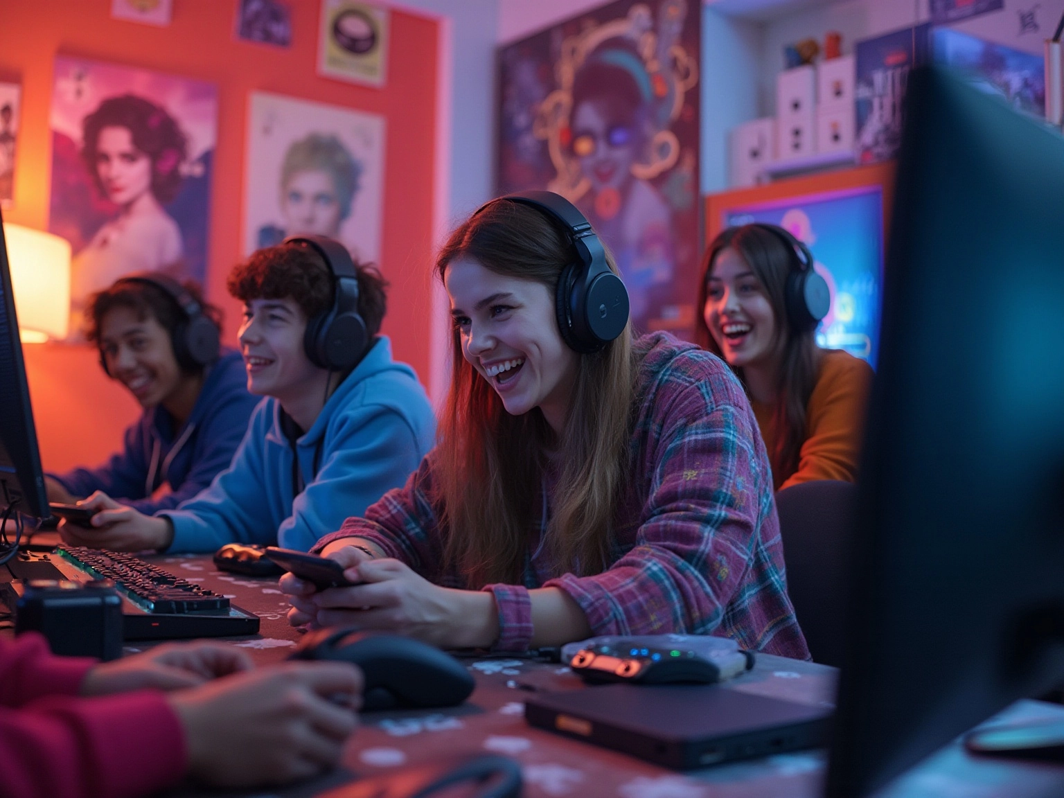 Dynamic TikTok Gamers Engaging with Content