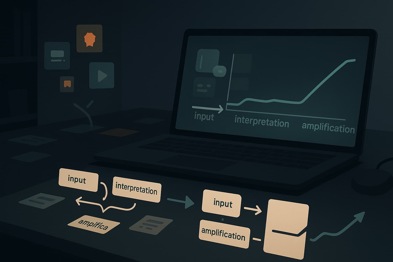 A laptop screen with a graph on it.