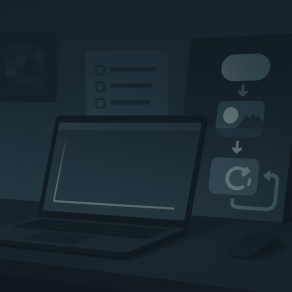 A laptop computer with a mouse on a desk.