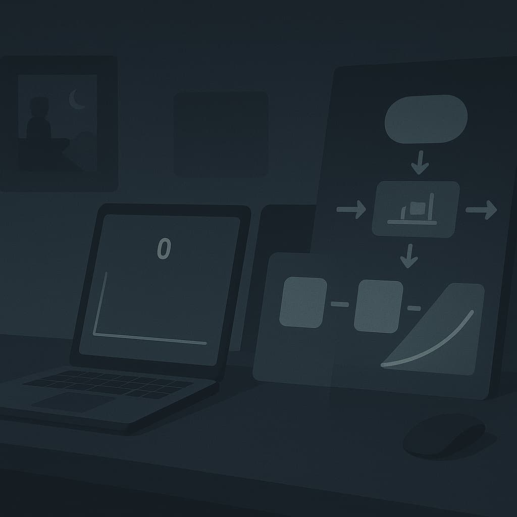 A laptop with a screen that says zero.