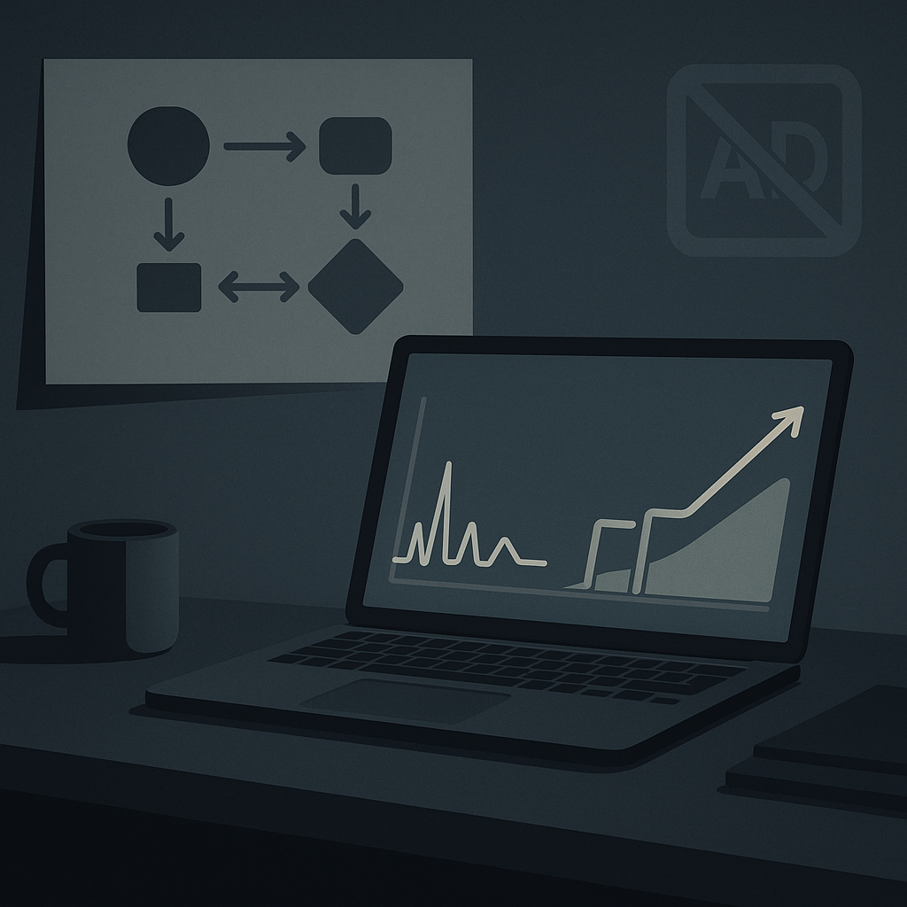 A laptop with a graph on the screen.