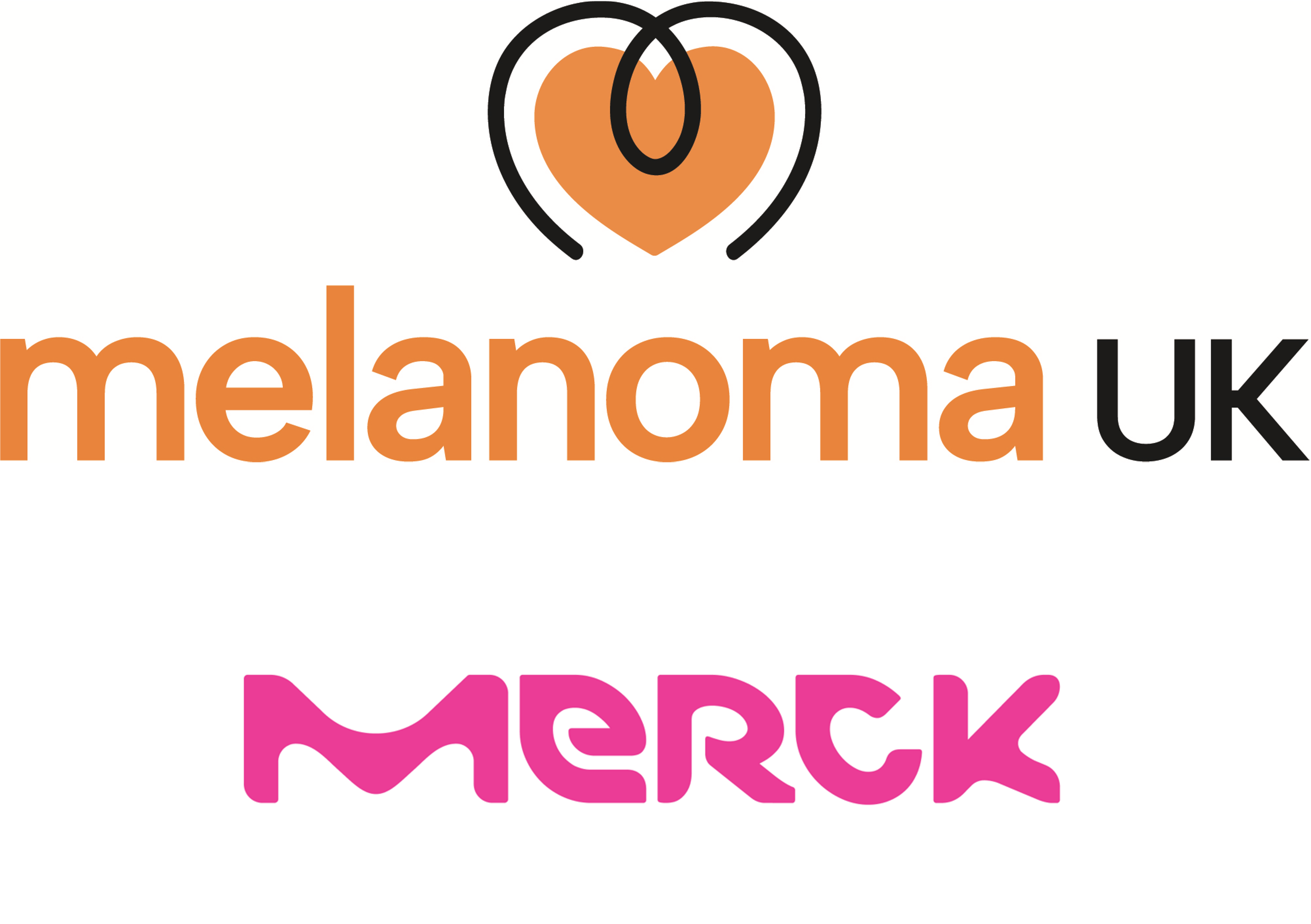 Logos for Melanoma UK and Merck