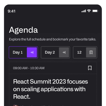 React Universe Conf App Mockup